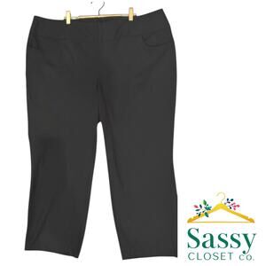 INC International Concepts Black Stretch Pants 24W Workwear Officecore Plus Size